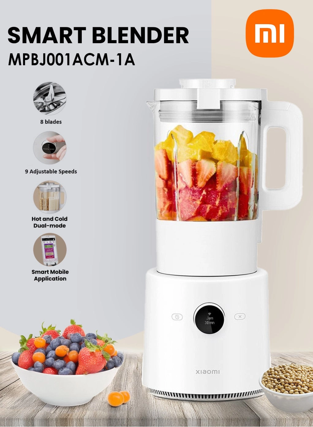 Xiaomi Smart Blender - Hot & Cold Dual-Mode, 9-Speed Precision Control, OLED Touch Display