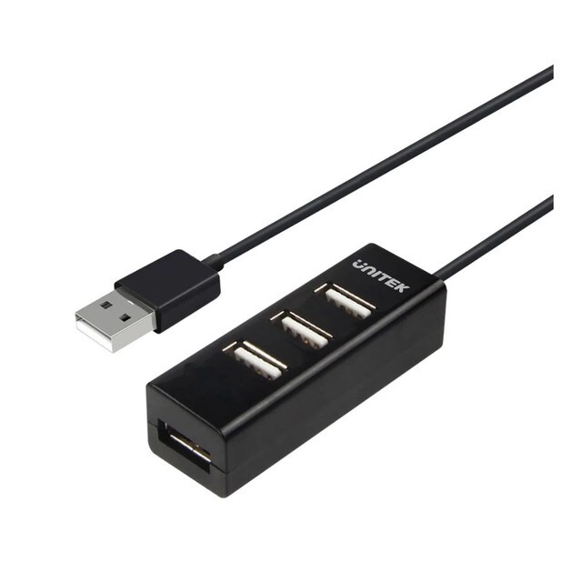 Hypertech 4‑Port USB‑A 3.0 SuperSpeed Hub - 4 ft Cable Micro‑USB Charging Port