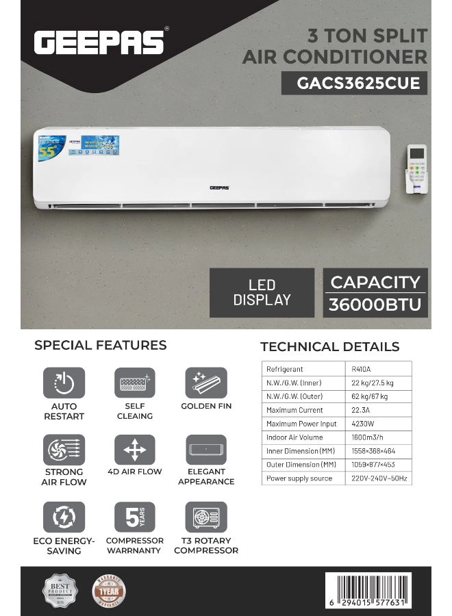 GEEPAS GACS3625CUE - 4230 W