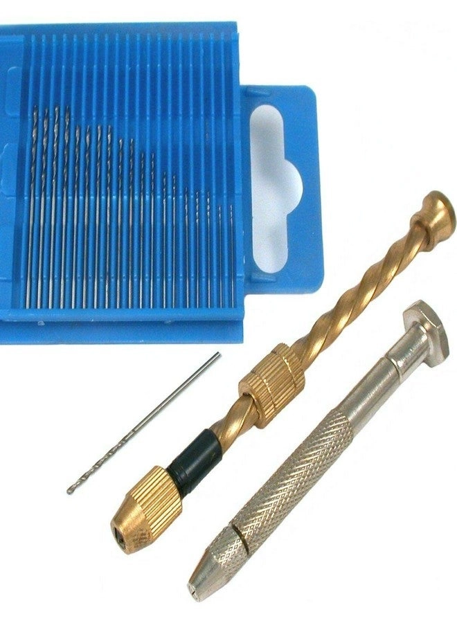 SWISSO Mini Spiral Hand Drill - Twist Drill Bits 22 Pieces