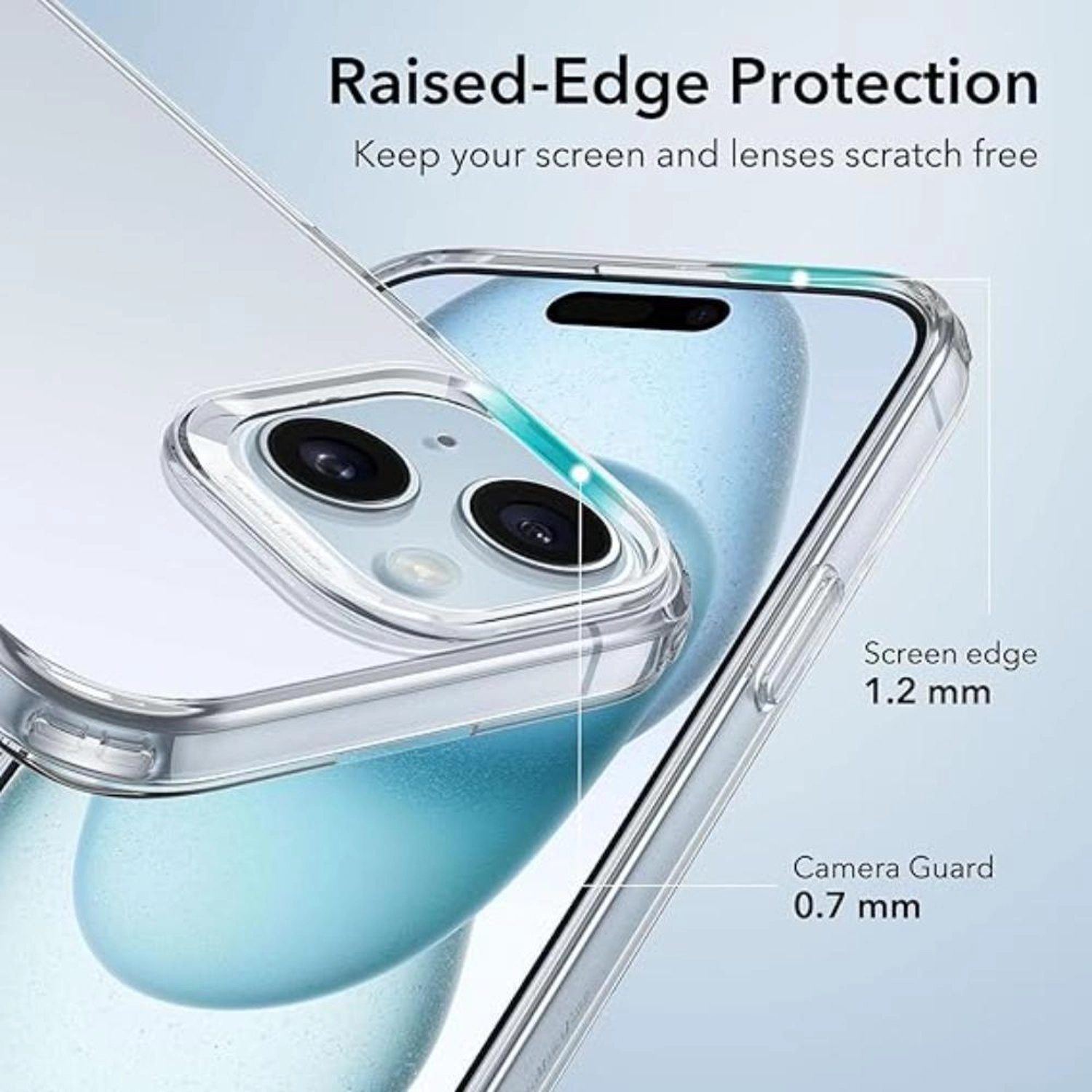 Clear Case with Screen Protector - Soft TPU for iPhone 15