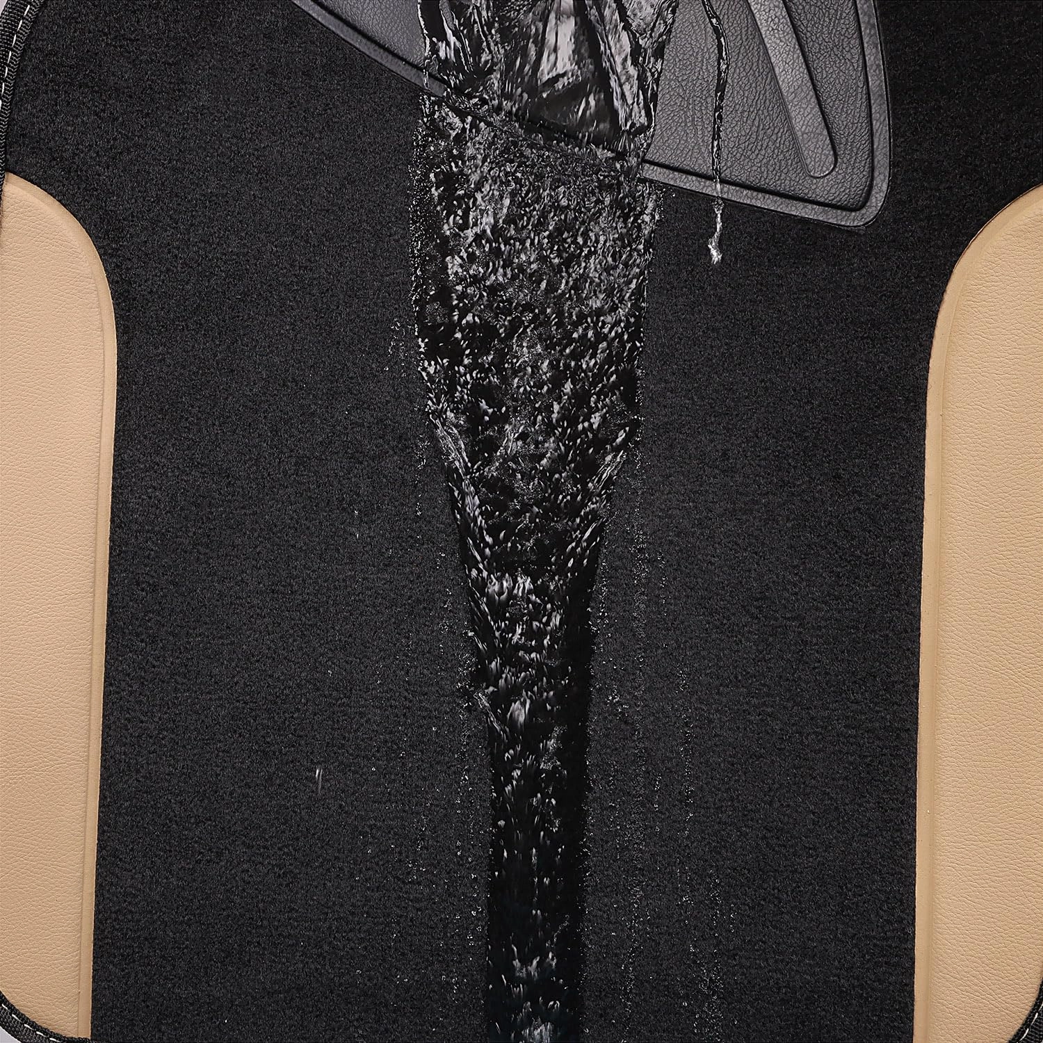 Universal Fit Car Floor Mats - Set of 4pcs Black and Burgundy