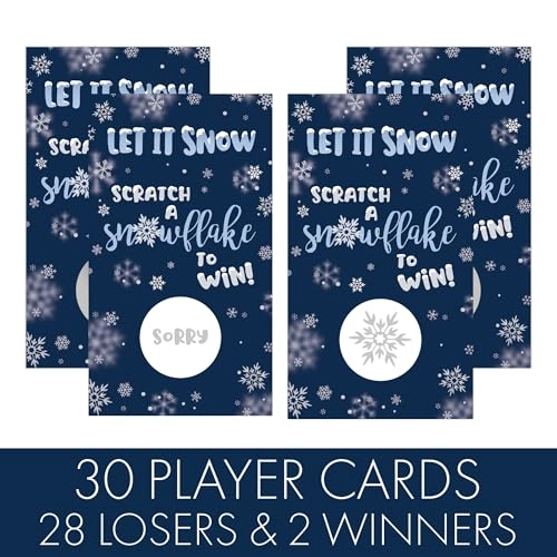 Winter Snowflake Scratch Off Cards - Adult 30 pieces