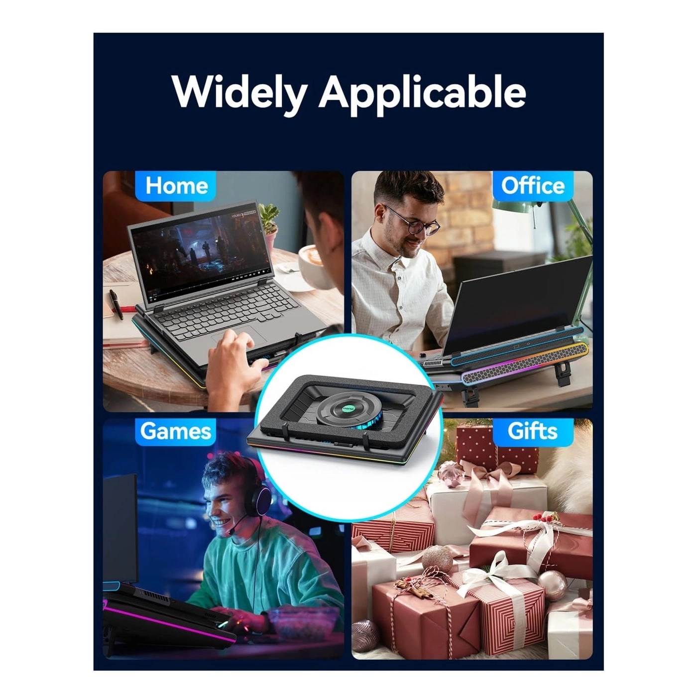 RGB Laptop Cooling Pad - 15-19in