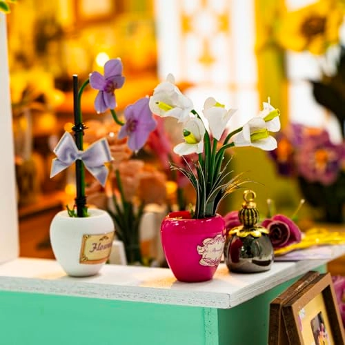 Miniature Wooden Dollhouse Building Kit - 3D Mini Coffee House