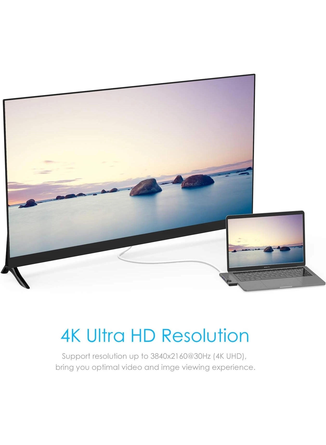 USB C Hub - 4K HDMI Gigabit Ethernet 3 USB 3.0