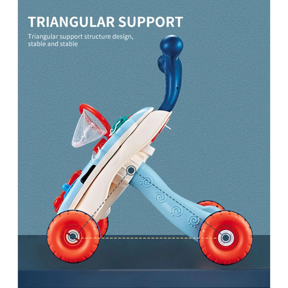 3-In-1 Baby Walker Rotating Chair & Table Playset - Pink Suitable for 6 months and above