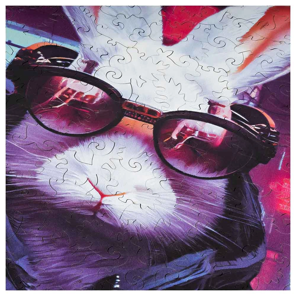 Pop Art Cyber Rabbit Wooden Puzzle (4107390-Cyber_Rabbit_250) - 250 pcs