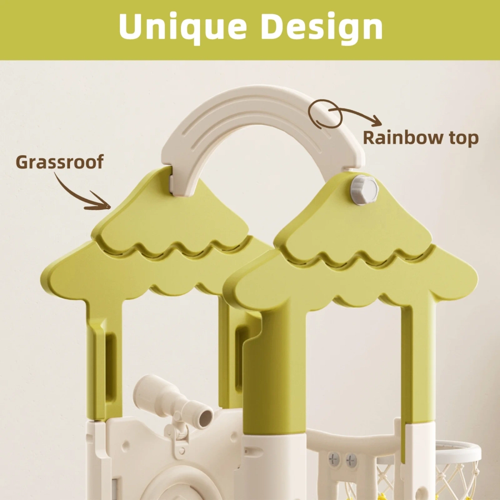 Kids Slide, Climber & Basketball Hoop - Indoor/Outdoor Suitable for 12 months+