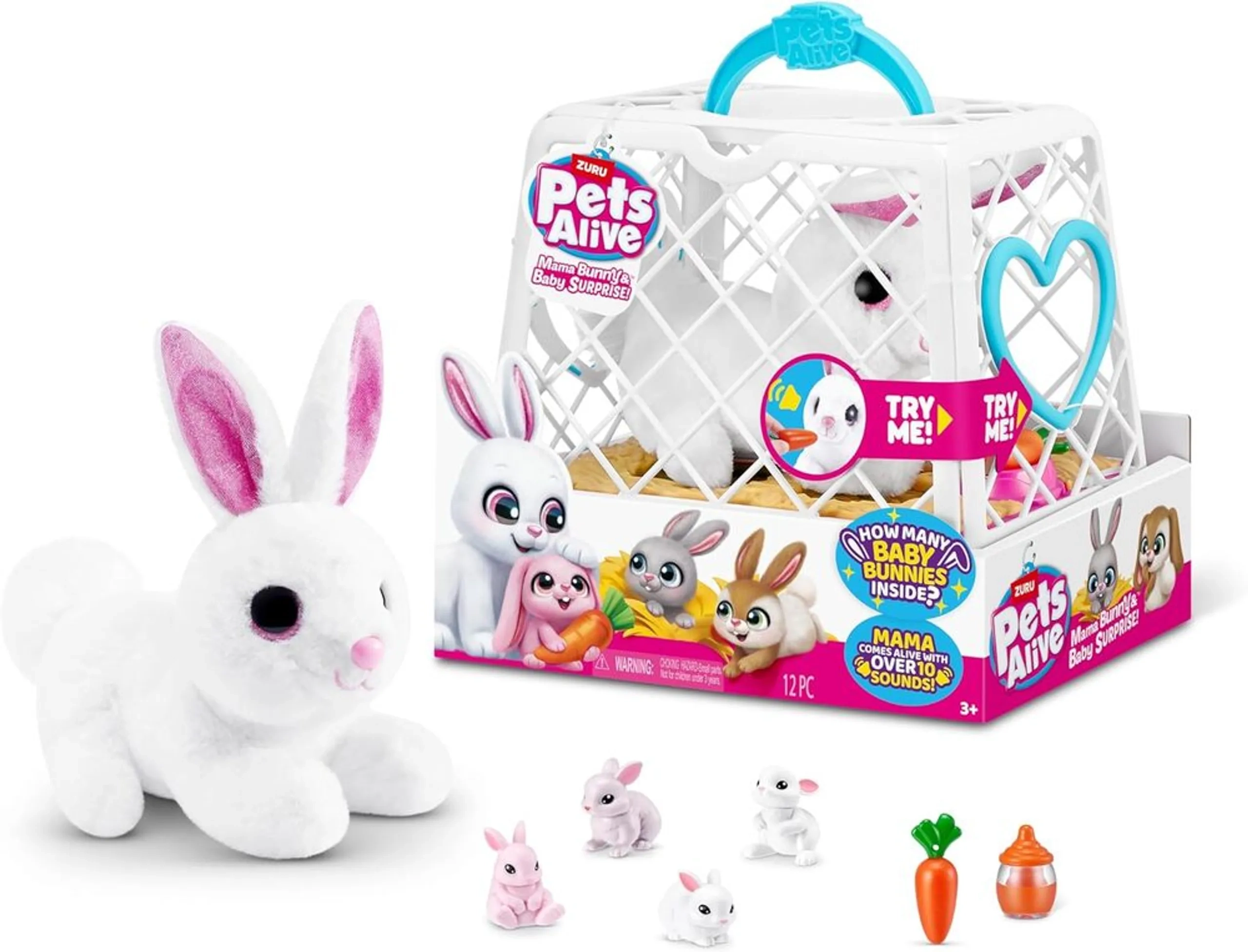 ZURU Mama Bunny Pets Alive 20 cm Plush - 10+ Sounds