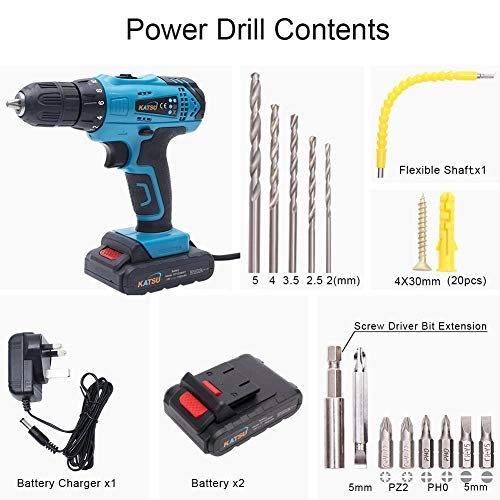Cordless Drill Driver - 1.5Amp Hours 18 Volts Bundle