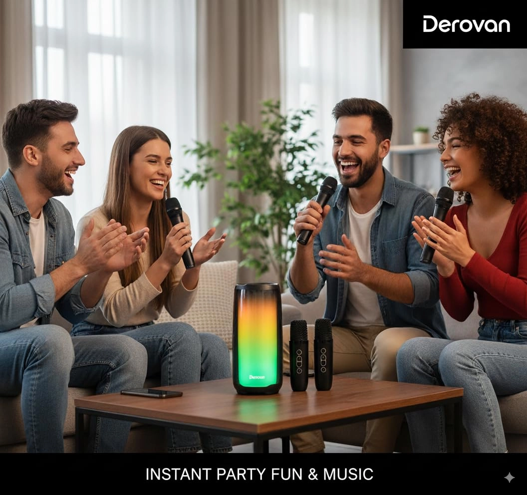 Portable Bluetooth Karaoke Speaker - Dual 40 W