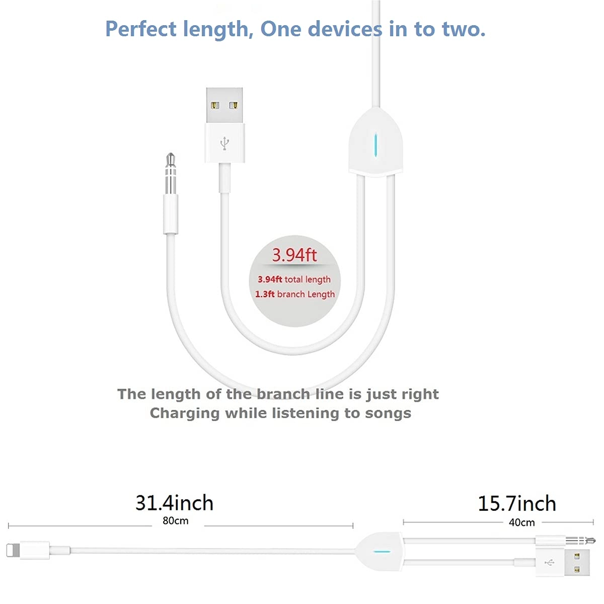 Lightning to 3.5mm Aux Cord - 3.94Ft