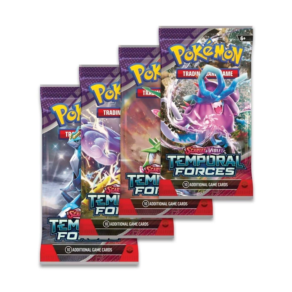 Pokémon Temporal Forces Booster Pack - 4pcs + Titan Cards Toploader