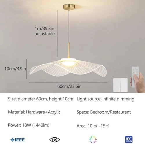 LED pendant lamp - 3000K-6000K Dimmable