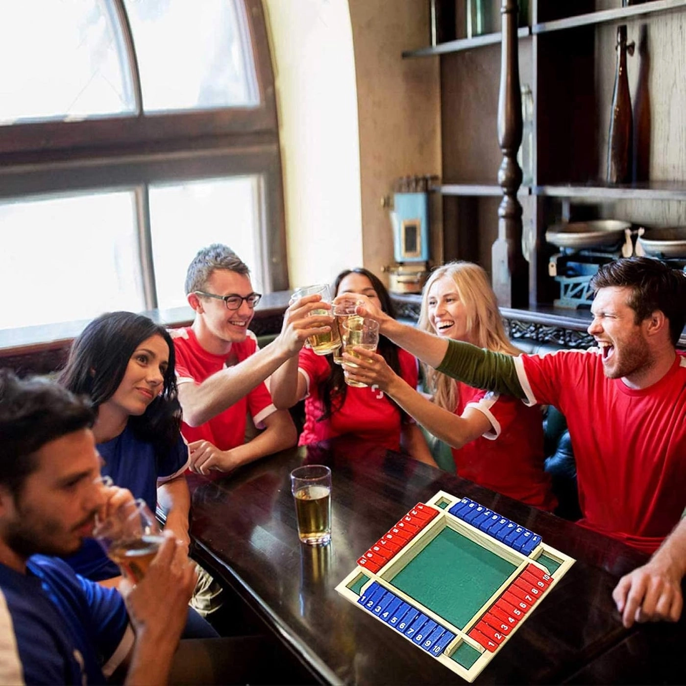 Shut The Box - 4-Player Wooden 10-Number