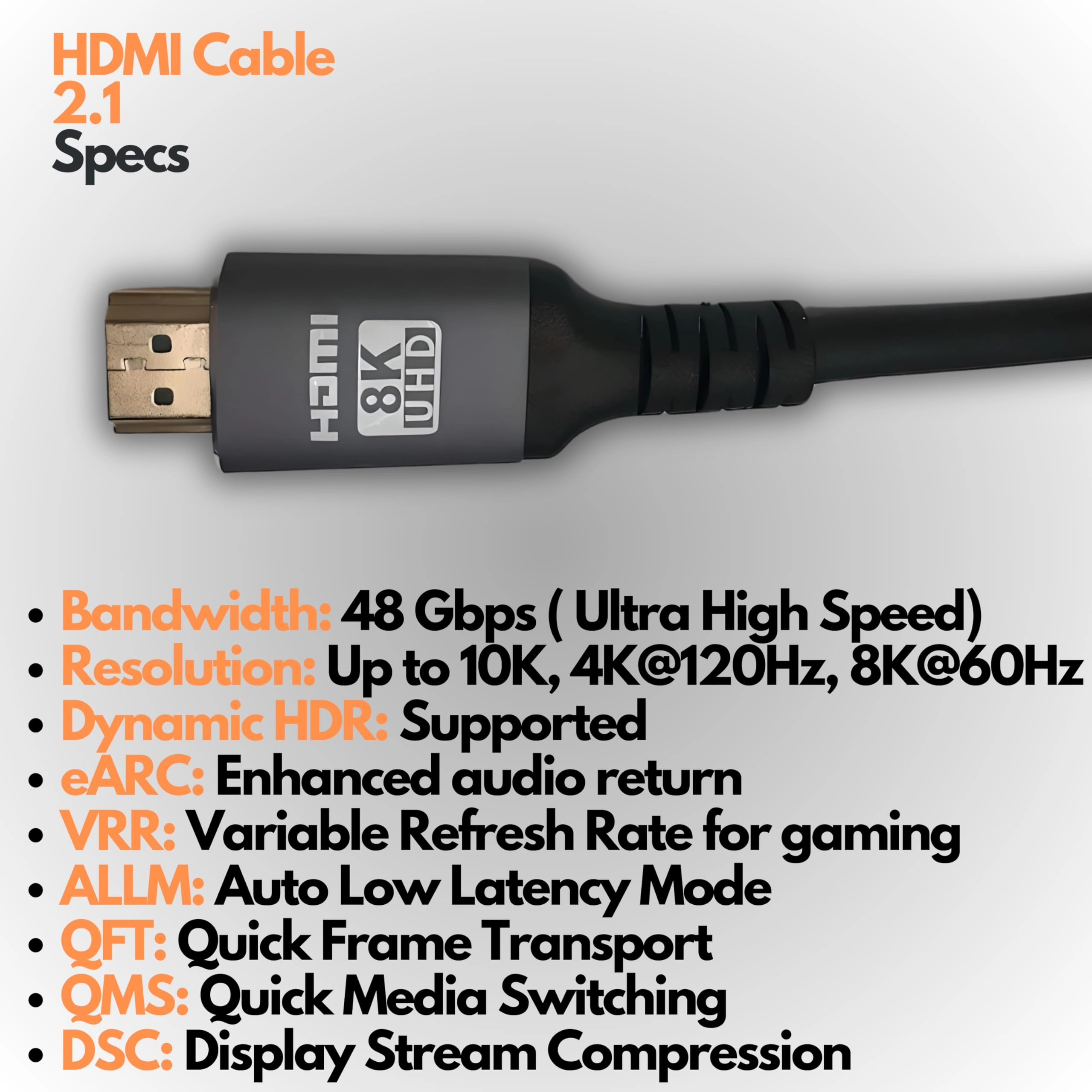 8K HDMI Cable - 2m with Ethernet