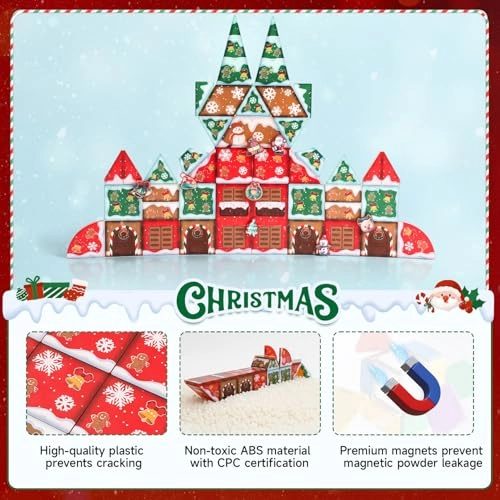 Christmas Magnetic Tiles - 70pcs