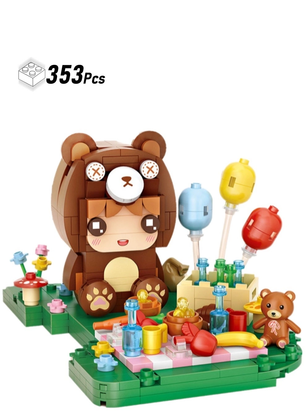 Teddy Bear Model Set - Building Blocks DIY Assembly