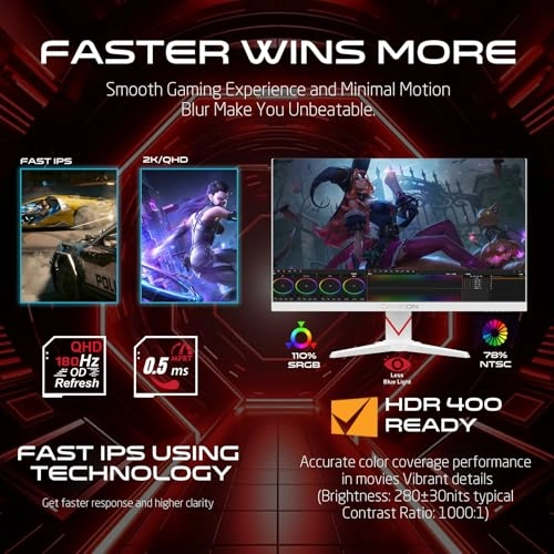 Artic Pro-Series Gaming Monitor - GOA27QHD180IPS 27 in 2560 X 1440