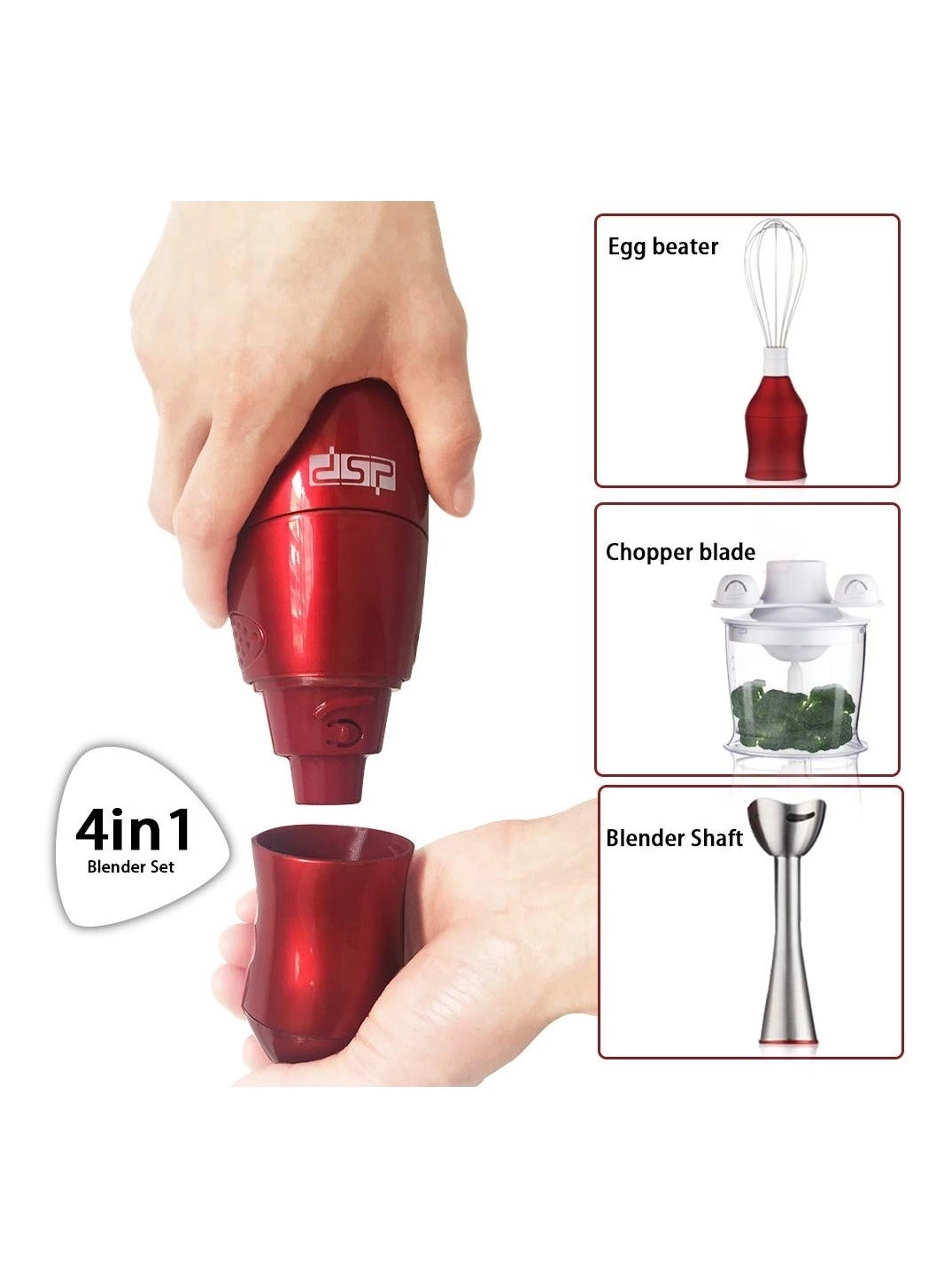 KM1004 - 4 in 1 set stainless steel blades 2-speed