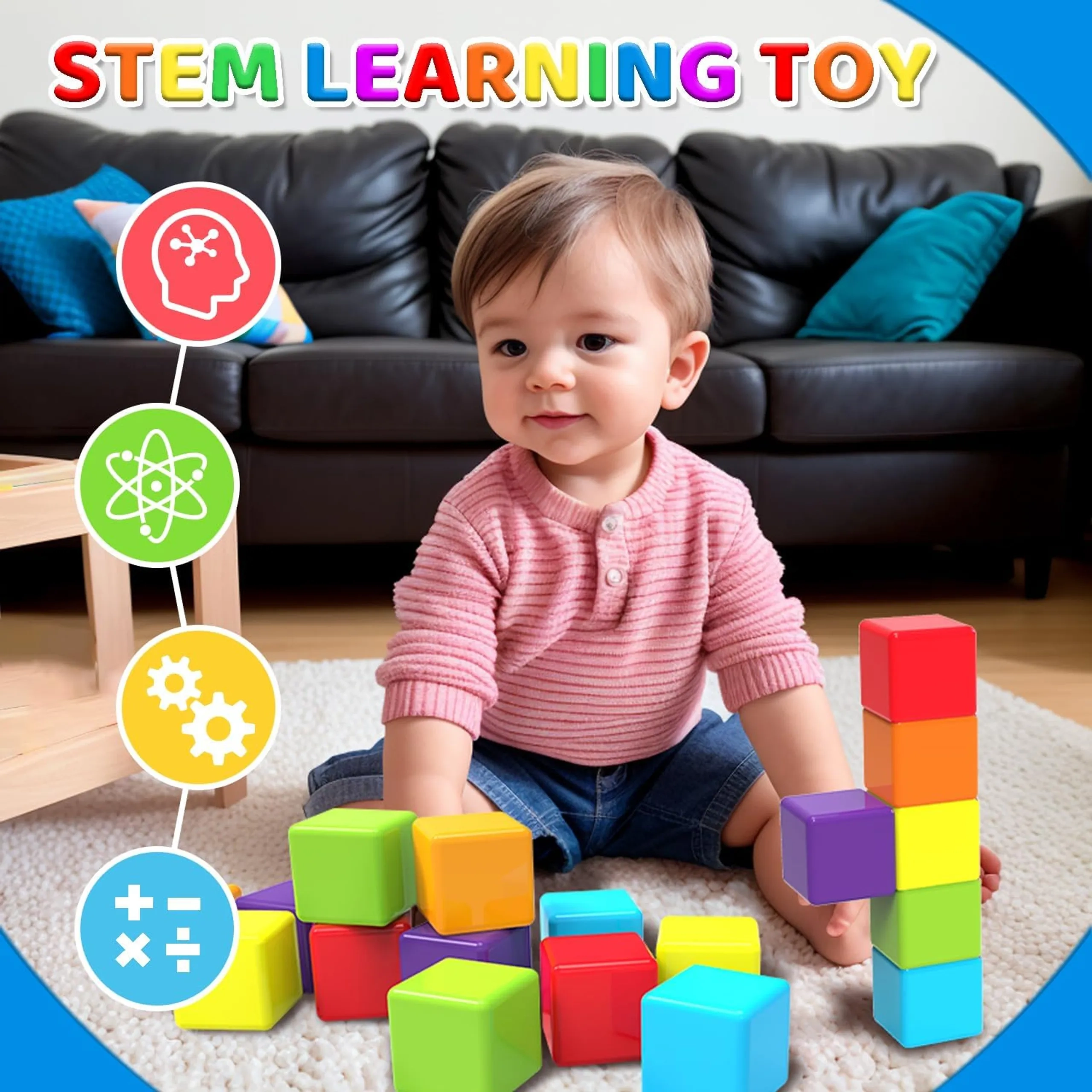 Magnetic Building Blocks - 12 pcs