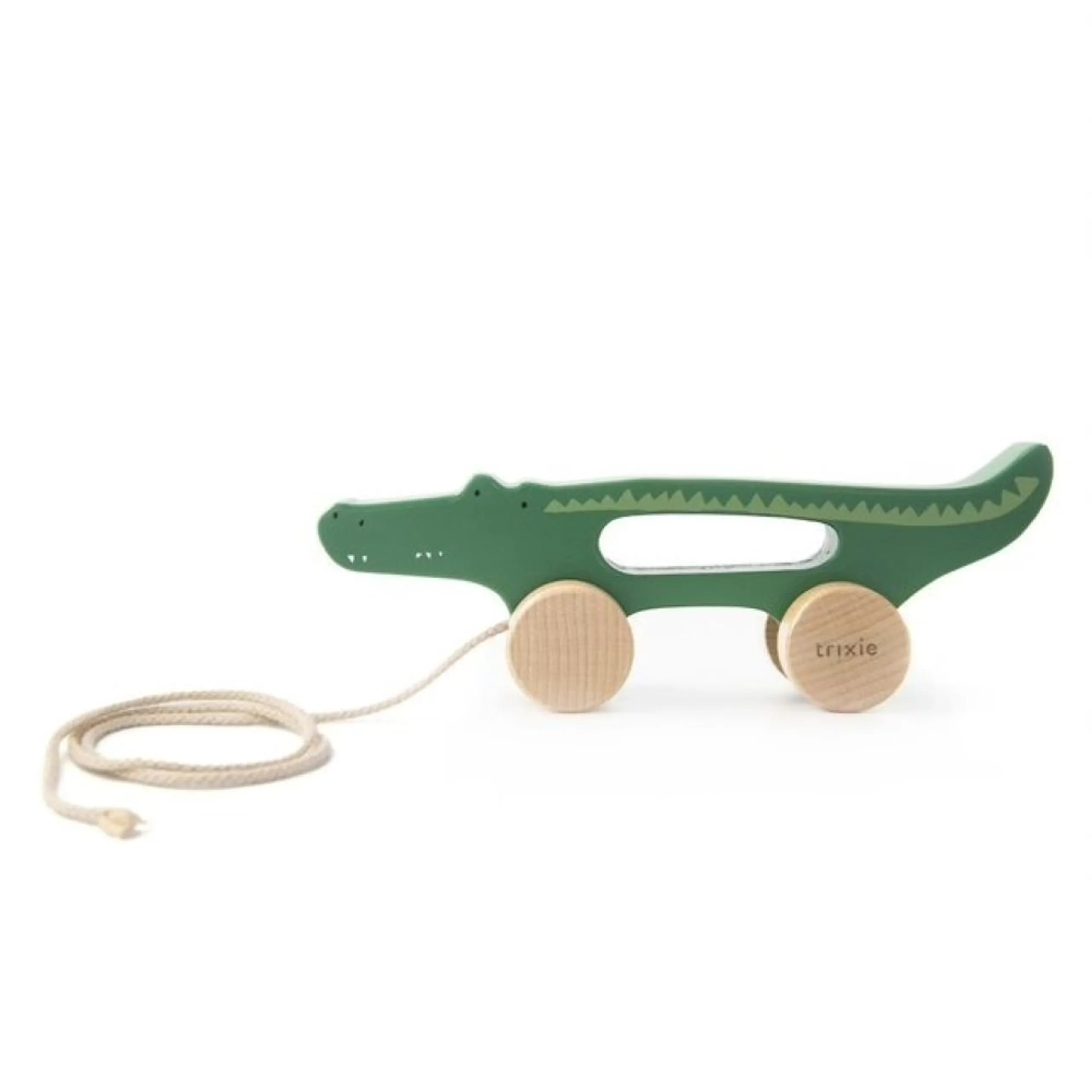 TRIXIE Wooden Pull Along Toy - Mr. Crocodile