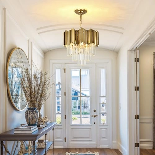 Modern Gold Crystal Chandelier - 40 cm E14