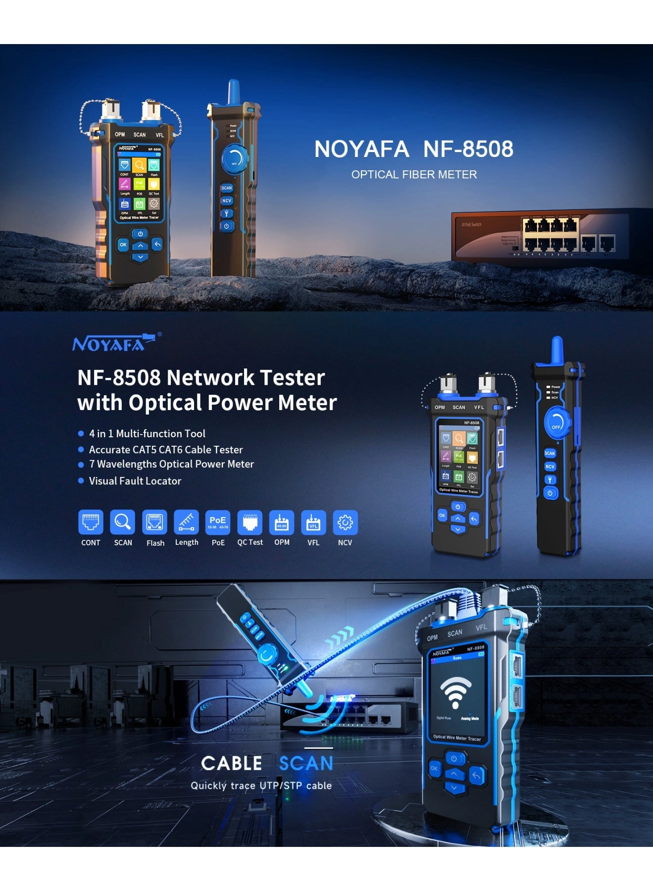 Network Cable Tester - RJ11 RJ45 Continuity testing