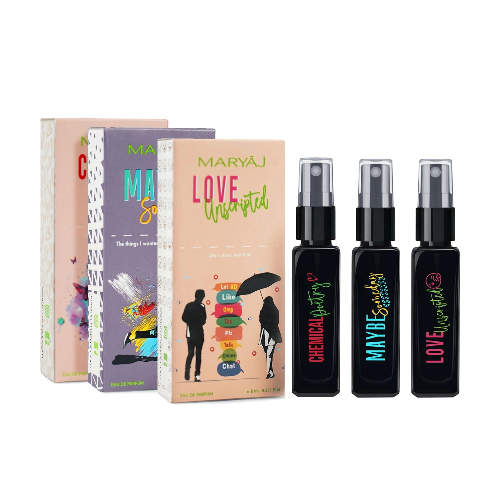 Floressence Perfumes pvt. Ltd Love Song Eau de Parfum 8ml + Maybe Someday Eau de Parfum 8ml + Love Unscripted Eau de Parfum 8ml