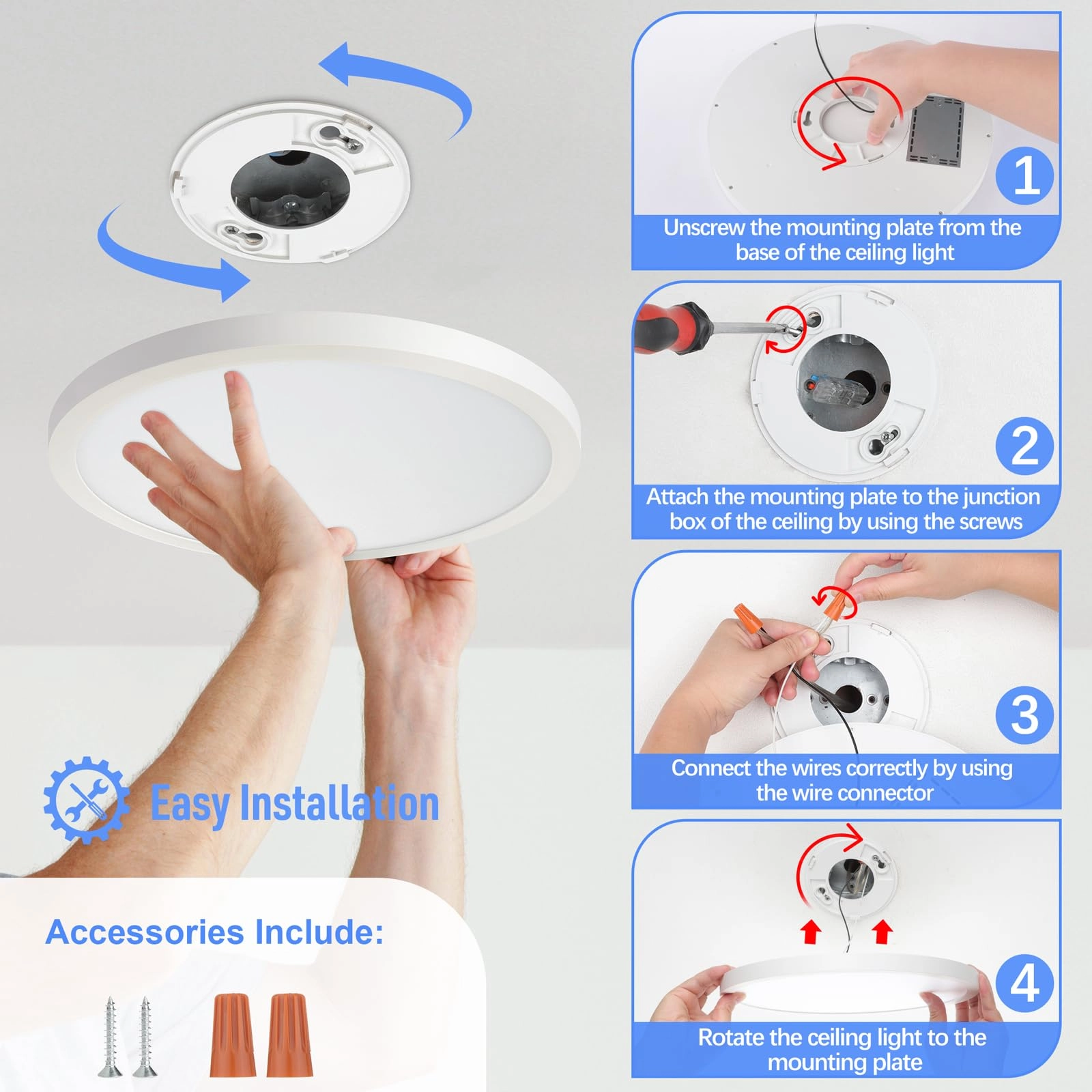 LED Ceiling Light - 5000K Non-Dimmable
