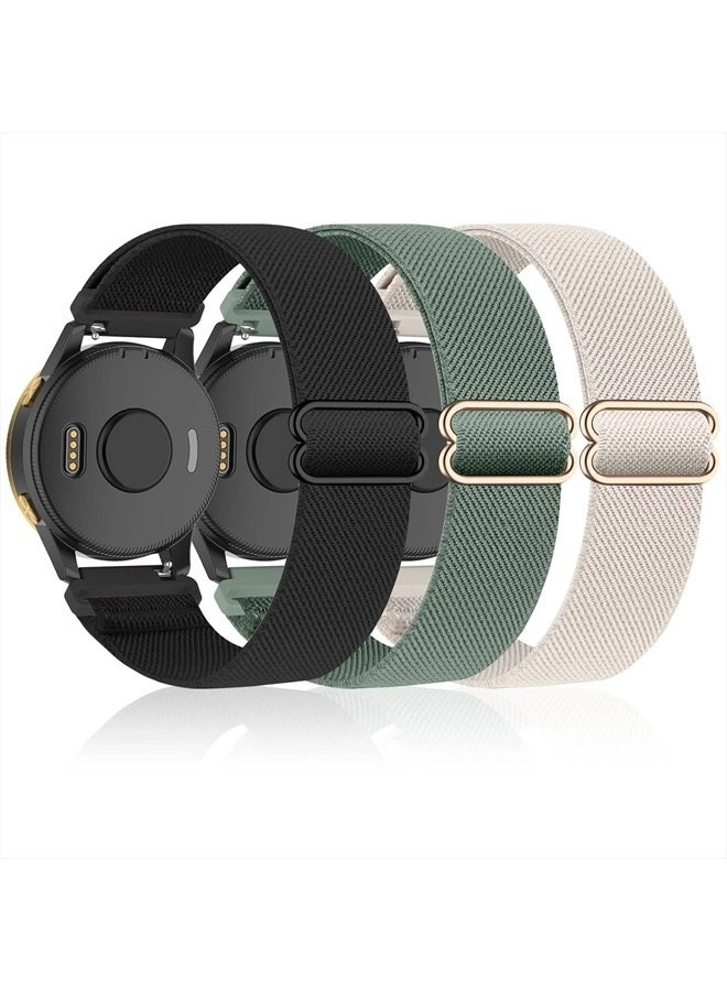 Bolesi 3 Pack 20mm Stretchy Nylon Watch Bands for Garmin Venu/Venu Sq