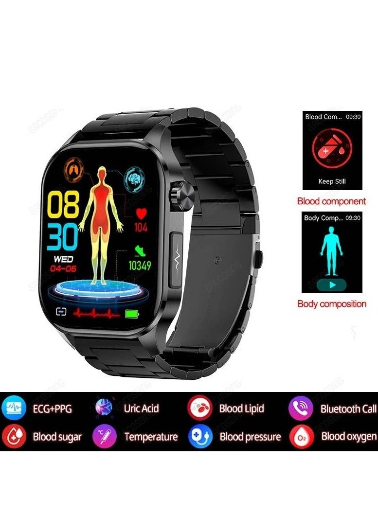 Health Smart Watch - Blood Glucose Monitoring Uric Acid Heart Rate