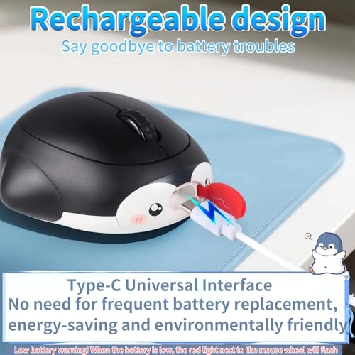 Cute Penguin Bluetooth Wireless Mouse - USB