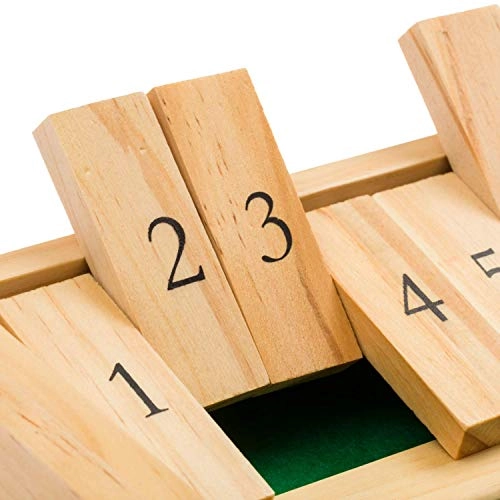Shut The Box - 12 Spot Green Wood