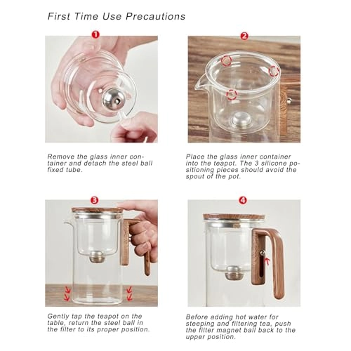 Water Separation Glass Teapot - Glass 600ml