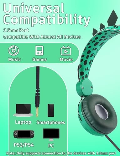 Dinosaur Kids Headphones Wired Headphone