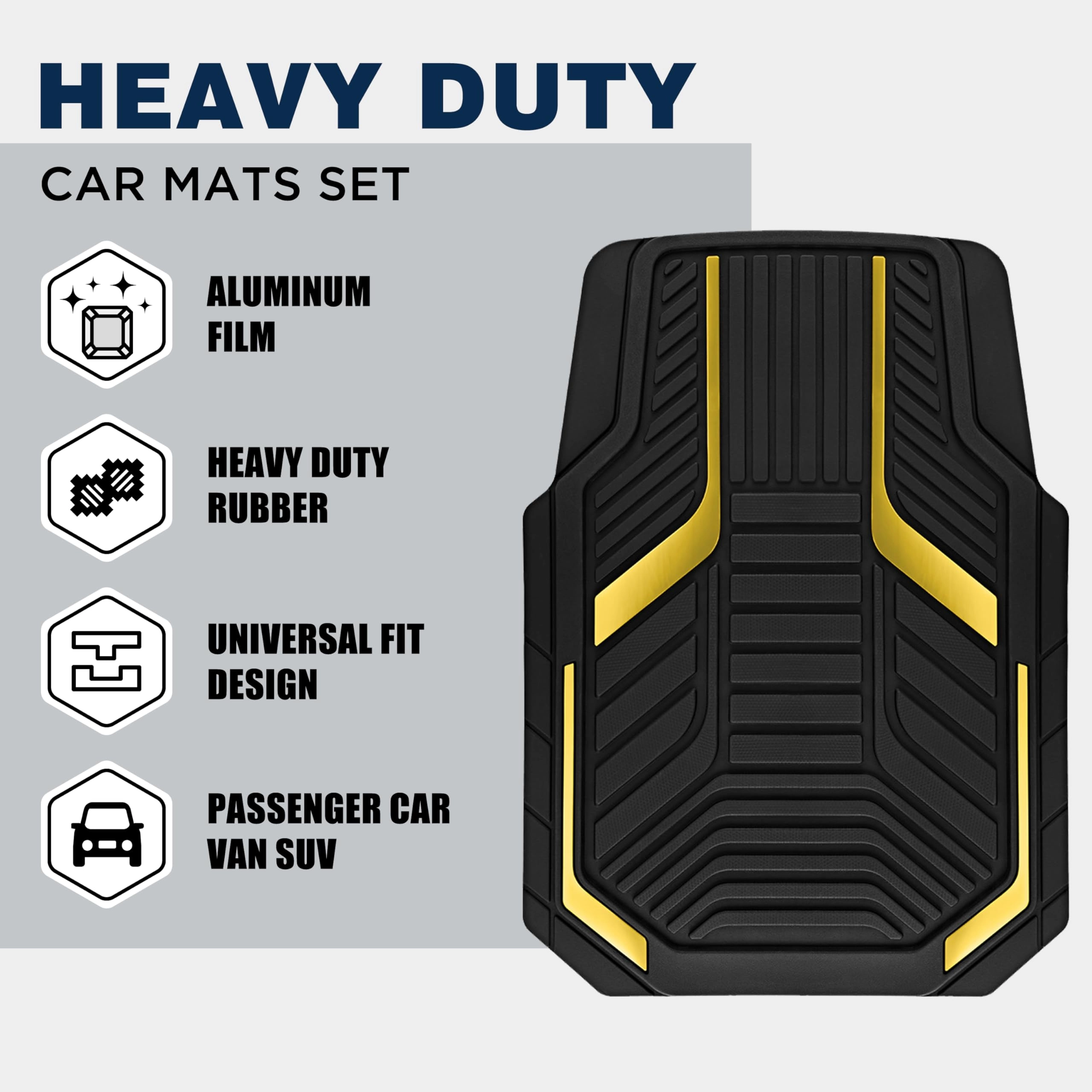 Heavy Duty Rubber Floor Mats - Pink Universal Fit