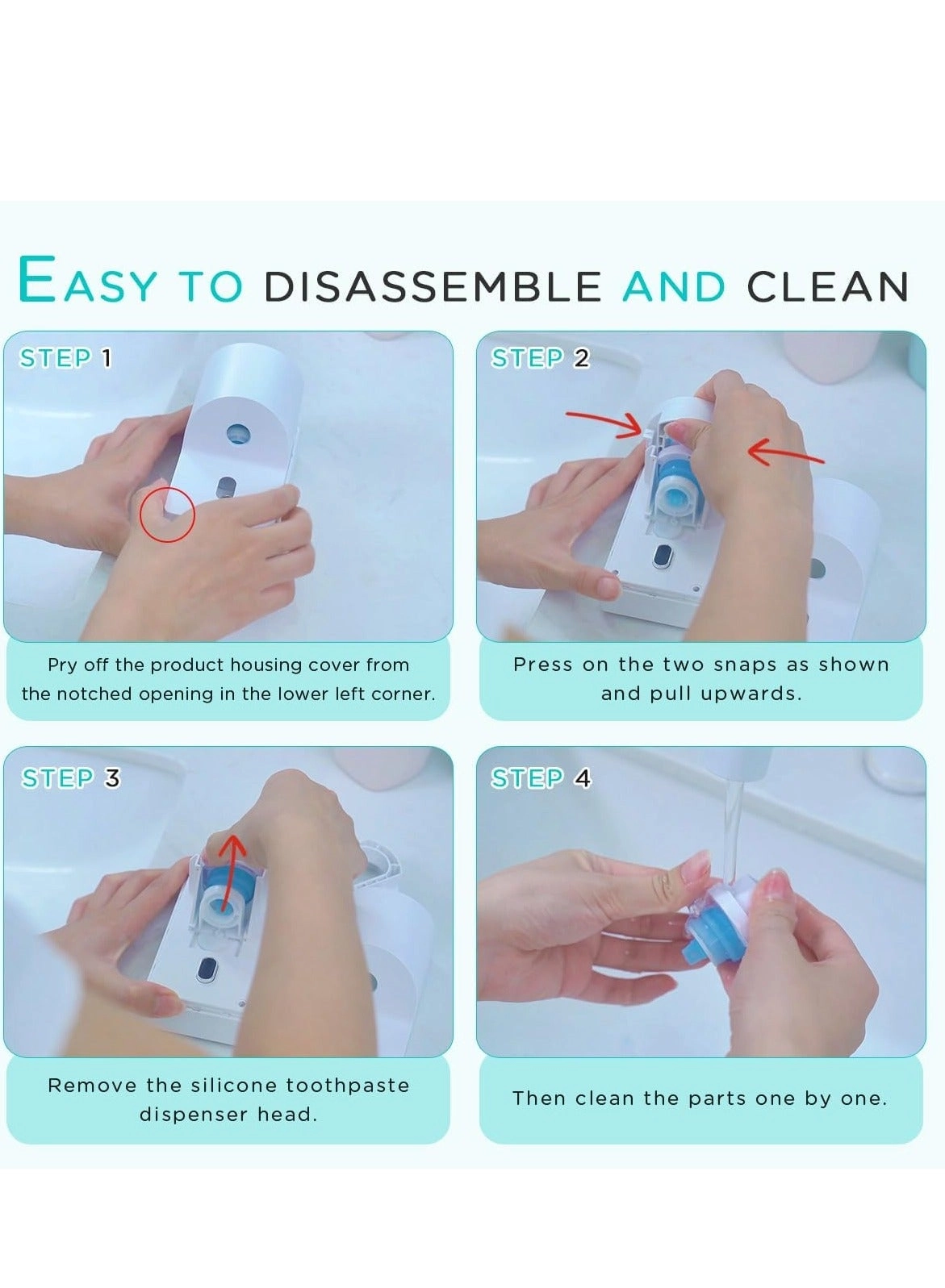 Toothbrush Holder - Wall mounted 4 toothbrush slots