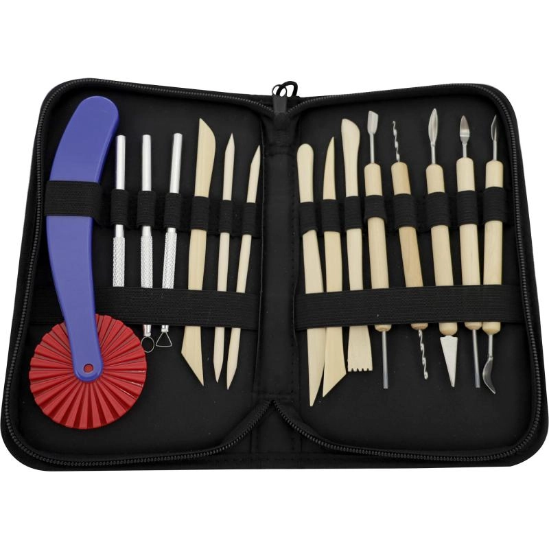 Roco Pottery Tools Set - Metal/Wood 390g 15pcs.