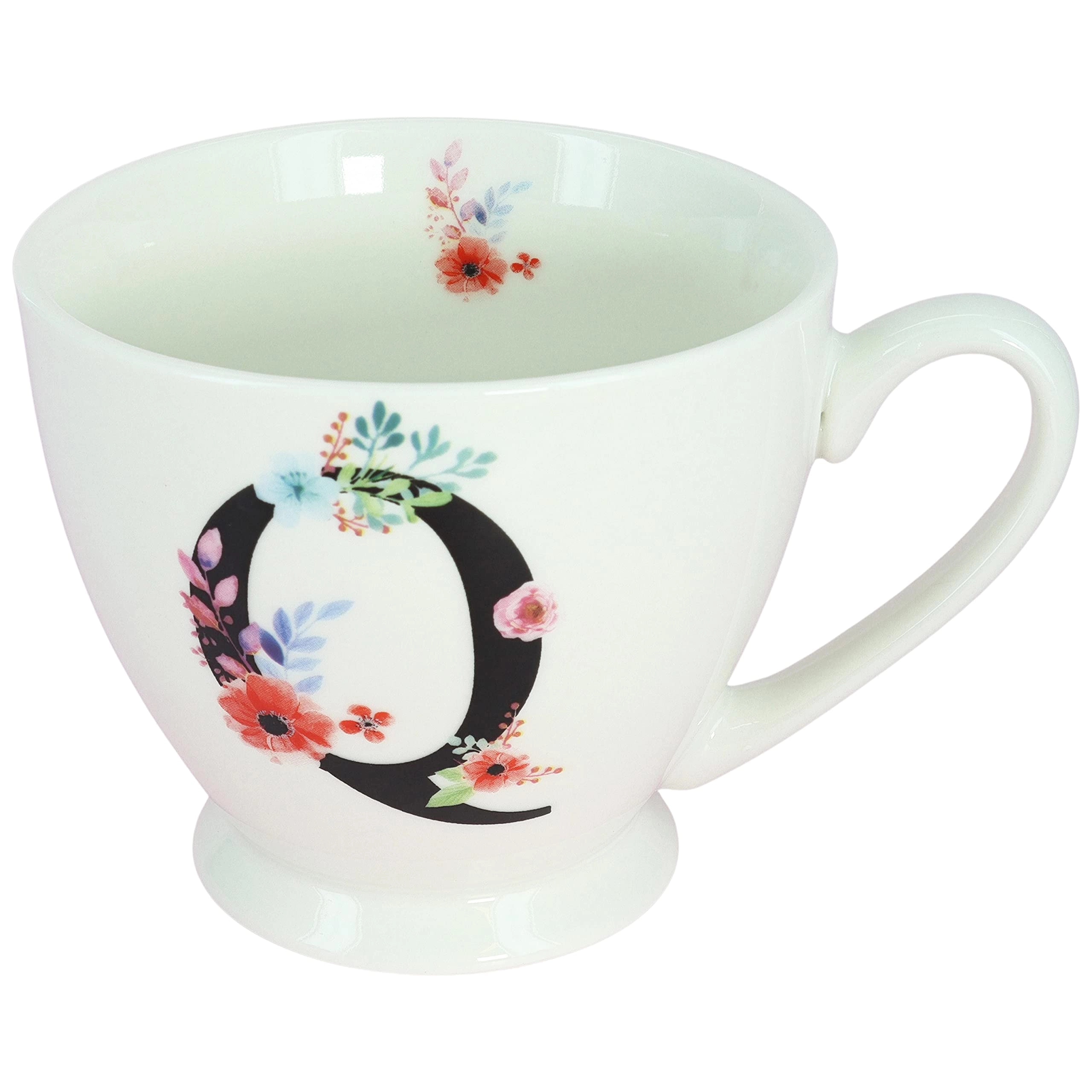 Blossom Monogram Ceramic Mug - 1 pcs - Alphabet - 450 ml