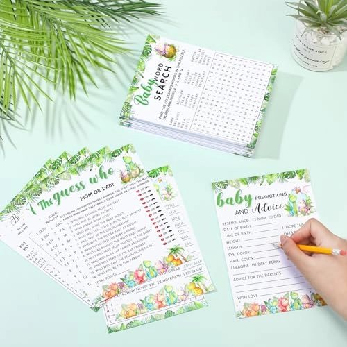 Dinosaur theme baby shower games - 302 Pcs 6 - 15 years English