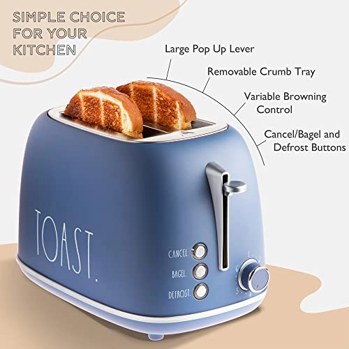 Retro Rounded Bread Toaster - 2 Slice