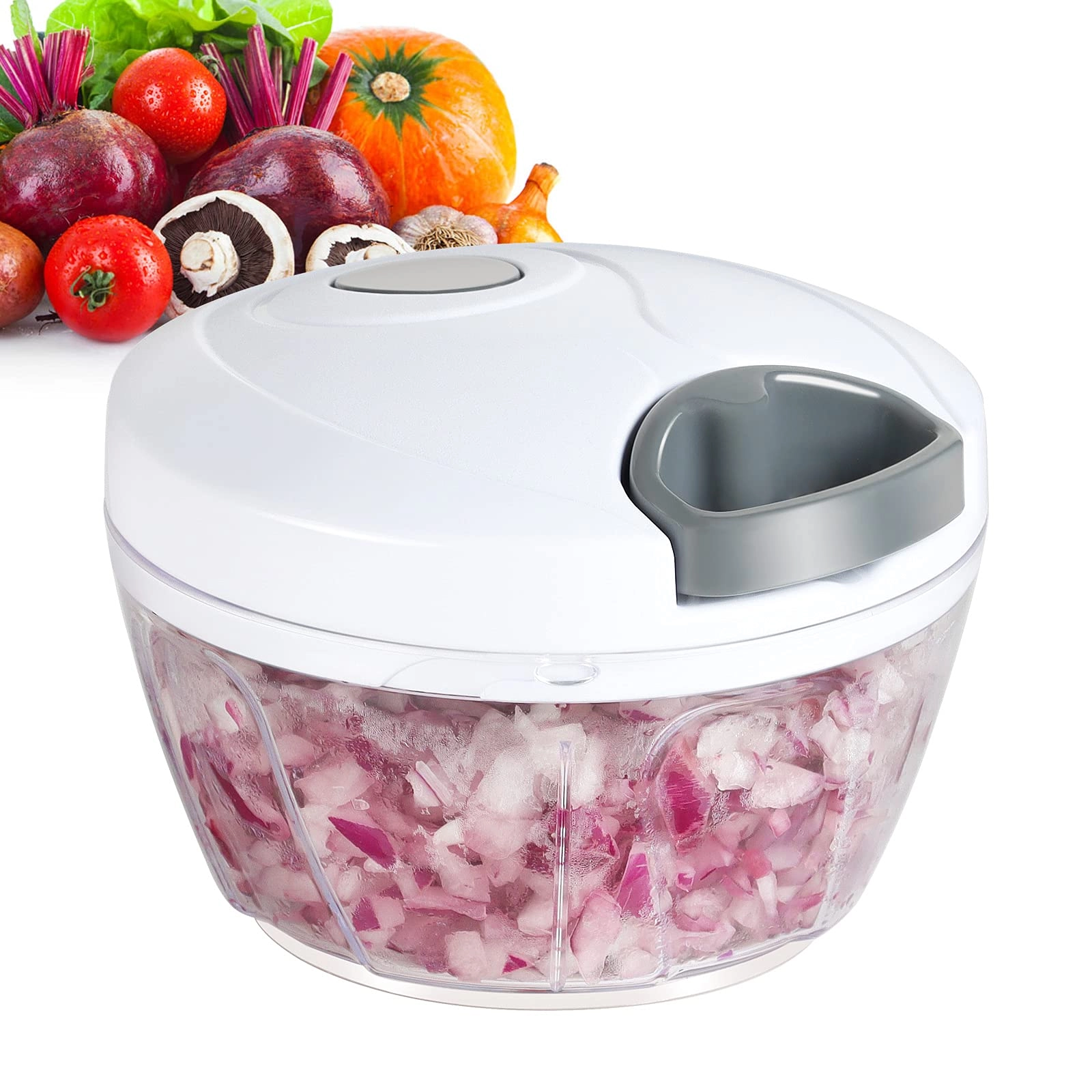 Manual Food Processor - 16.9 Fluid Ounces three blades