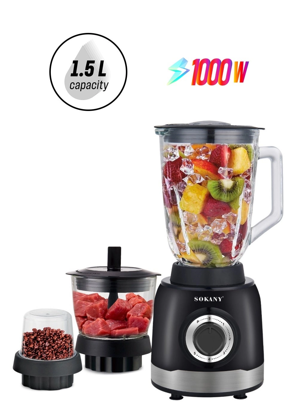 3-In-1 Juicer Blender - 1000 W 1.5 L