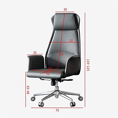 Desk Chair - PU Leather Brown High Back