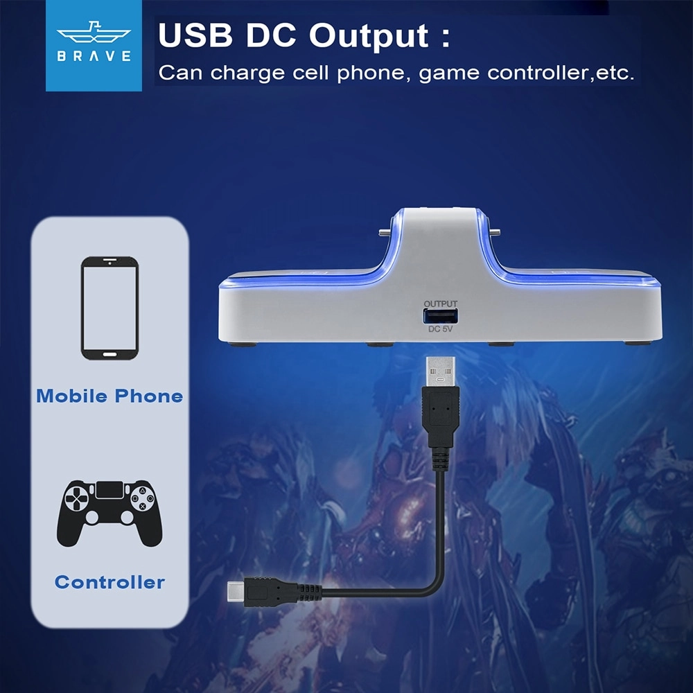 Brave Dual Charger Dock - Wireless Ps5