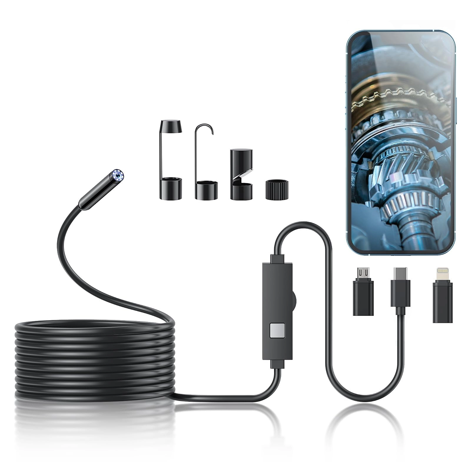 Kinpthy Borescope - Dual Lens 5-inch IPS LCD 16.5ft