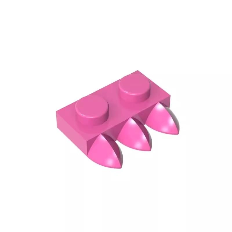 Gobricks Plate Special 1 x 2 with Three Teeth - 15208 6094141 6046907