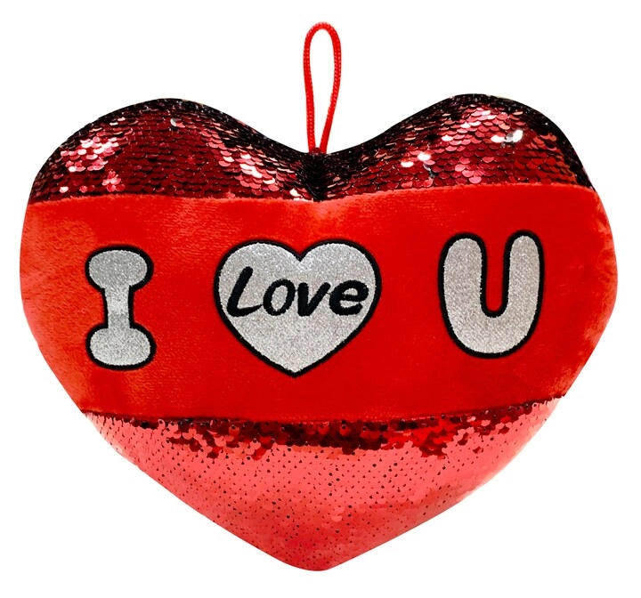 Valentine Sequins Heart Cushion